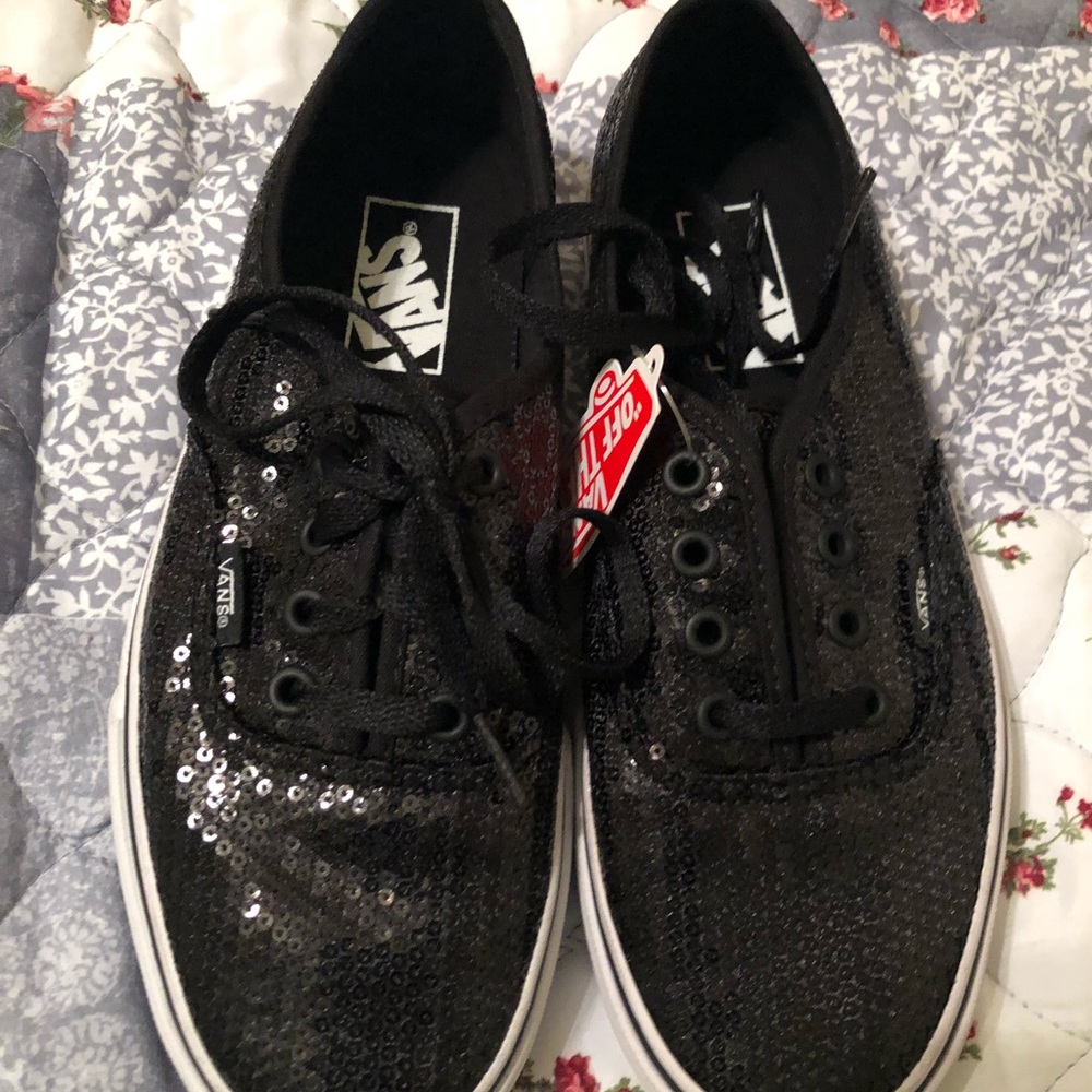 Black sequin vans